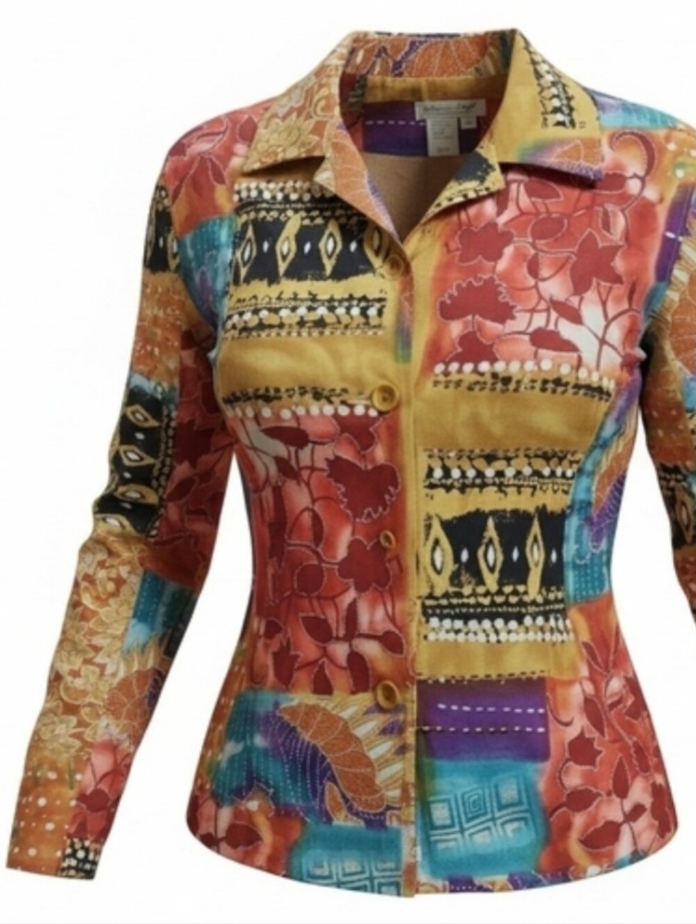 COLDWATER CREEK | Silk Patchwork Art‎ to Wear Beaded Sequin Jacket | XXL